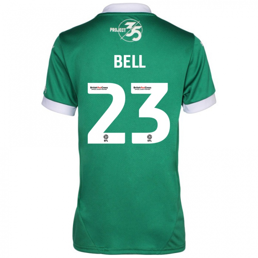 Niño Camiseta Katelyn Bell #23 Verde Blanco 1ª Equipación 2024/25 La Camisa Chile