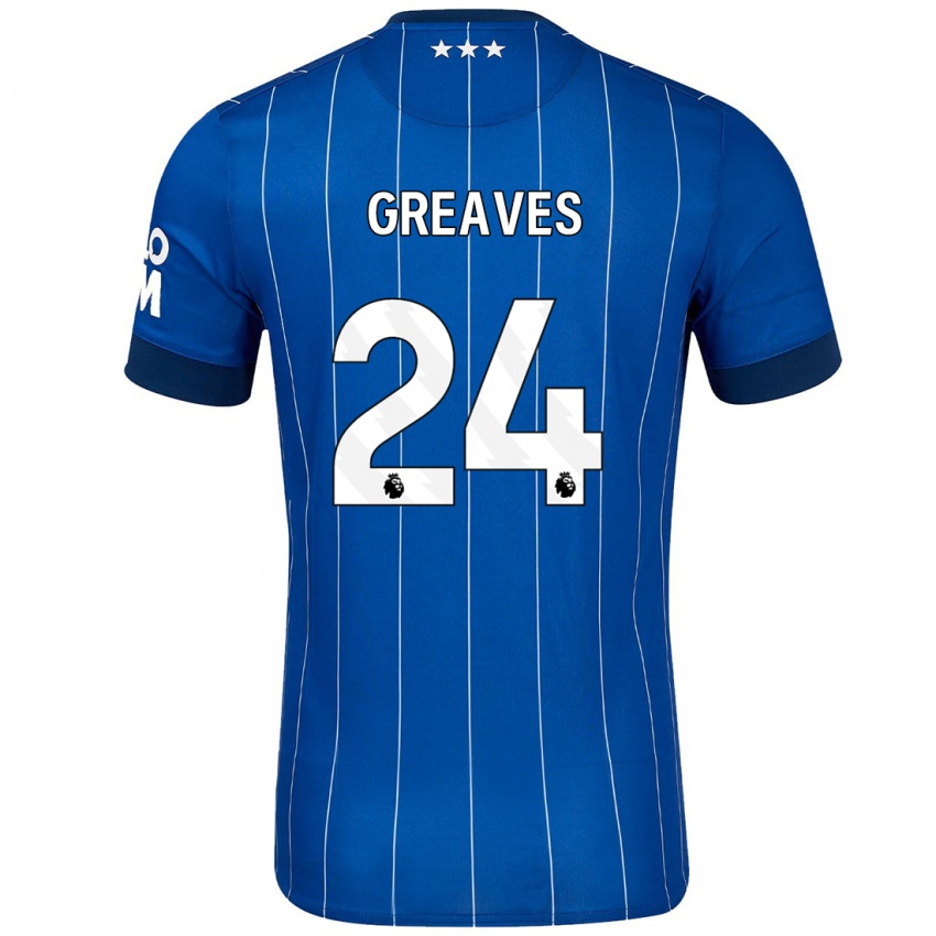 Niño Camiseta Jacob Greaves #24 Azul Marino 1ª Equipación 2024/25 La Camisa Chile