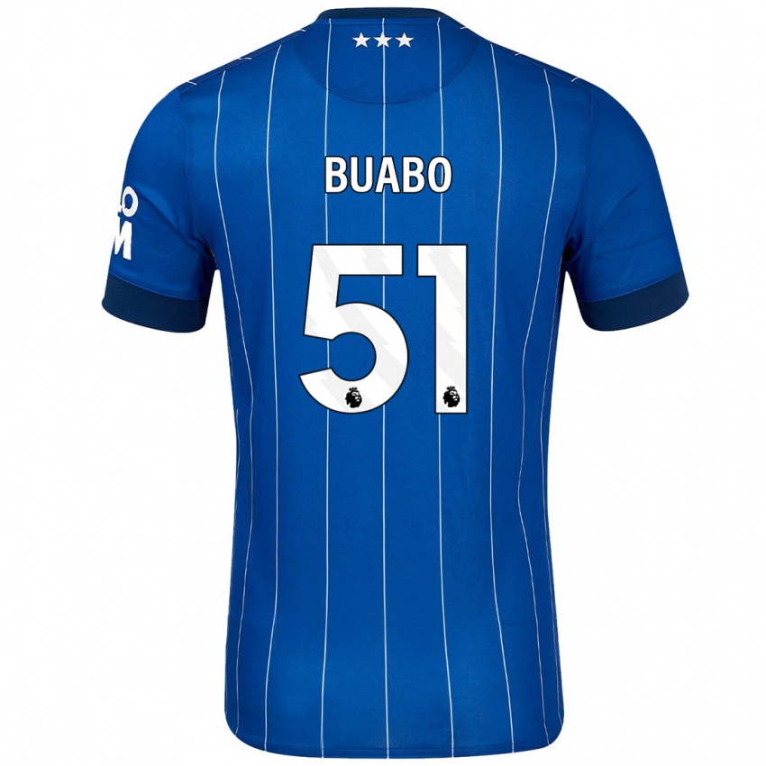 Niño Camiseta Gerard Buabo #51 Azul Marino 1ª Equipación 2024/25 La Camisa Chile