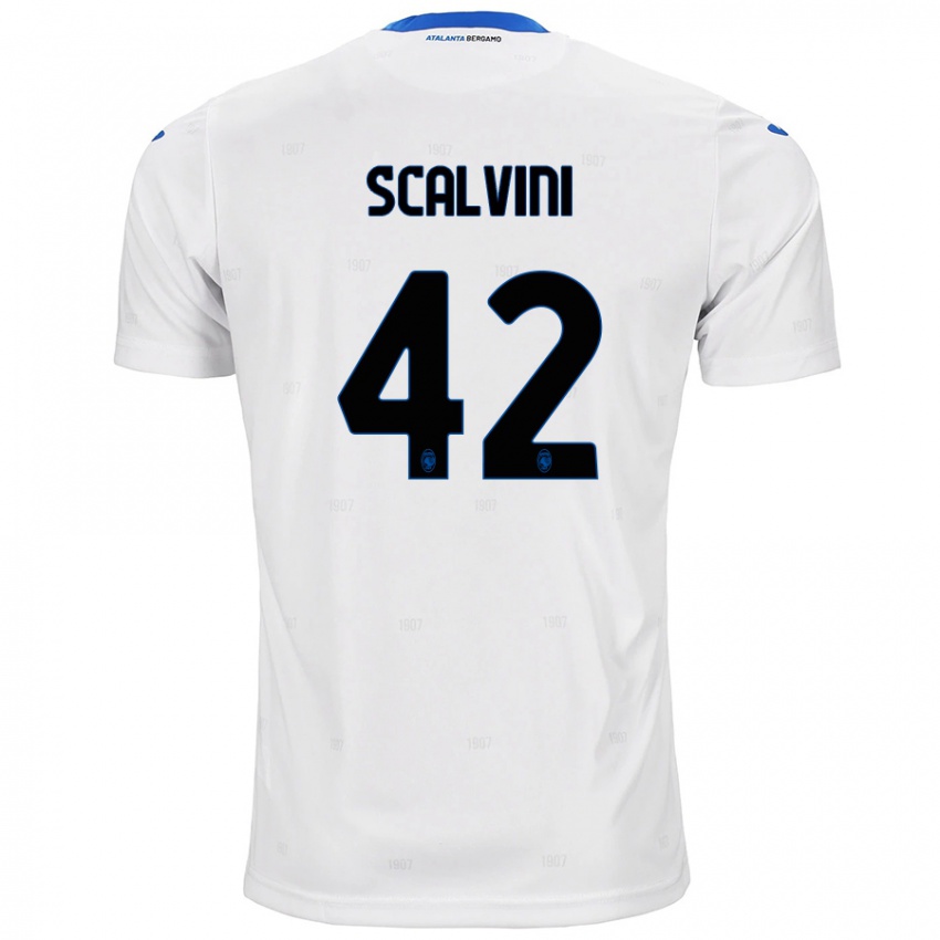 Niño Camiseta Giorgio Scalvini #42 Blanco 2ª Equipación 2024/25 La Camisa Chile