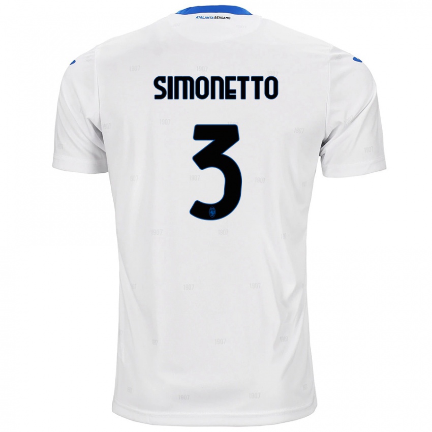 Niño Camiseta Federico Simonetto #3 Blanco 2ª Equipación 2024/25 La Camisa Chile