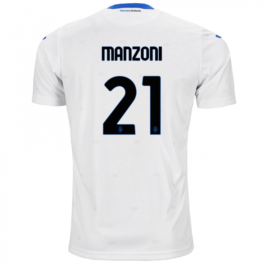 Niño Camiseta Alberto Manzoni #21 Blanco 2ª Equipación 2024/25 La Camisa Chile