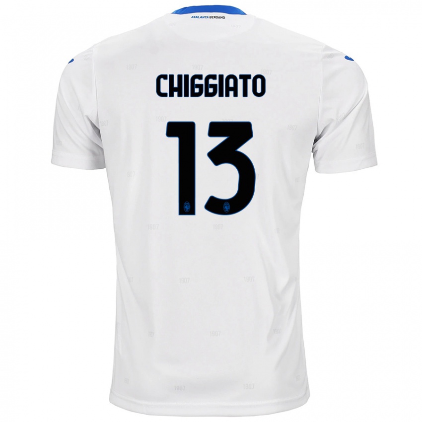 Niño Camiseta Gabriele Chiggiato #13 Blanco 2ª Equipación 2024/25 La Camisa Chile