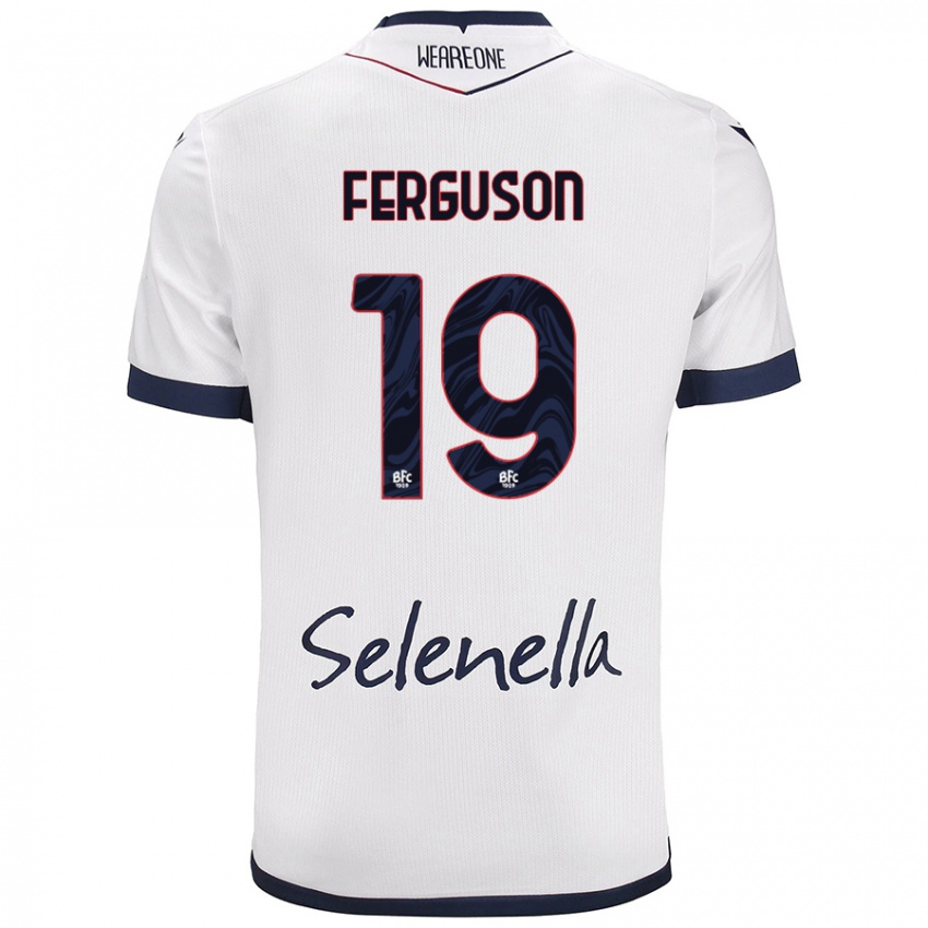 Niño Camiseta Lewis Ferguson #19 Blanco Azul Real 2ª Equipación 2024/25 La Camisa Chile