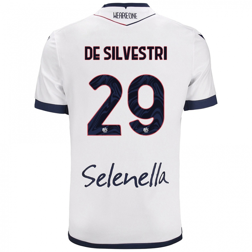 Niño Camiseta Lorenzo De Silvestri #29 Blanco Azul Real 2ª Equipación 2024/25 La Camisa Chile