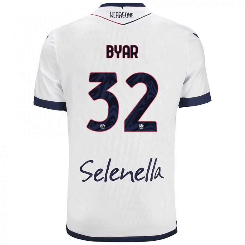 Niño Camiseta Naïm Byar #32 Blanco Azul Real 2ª Equipación 2024/25 La Camisa Chile