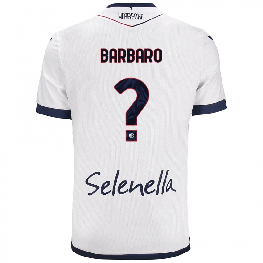 Niño Camiseta Giacomo Barbaro #0 Blanco Azul Real 2ª Equipación 2024/25 La Camisa Chile