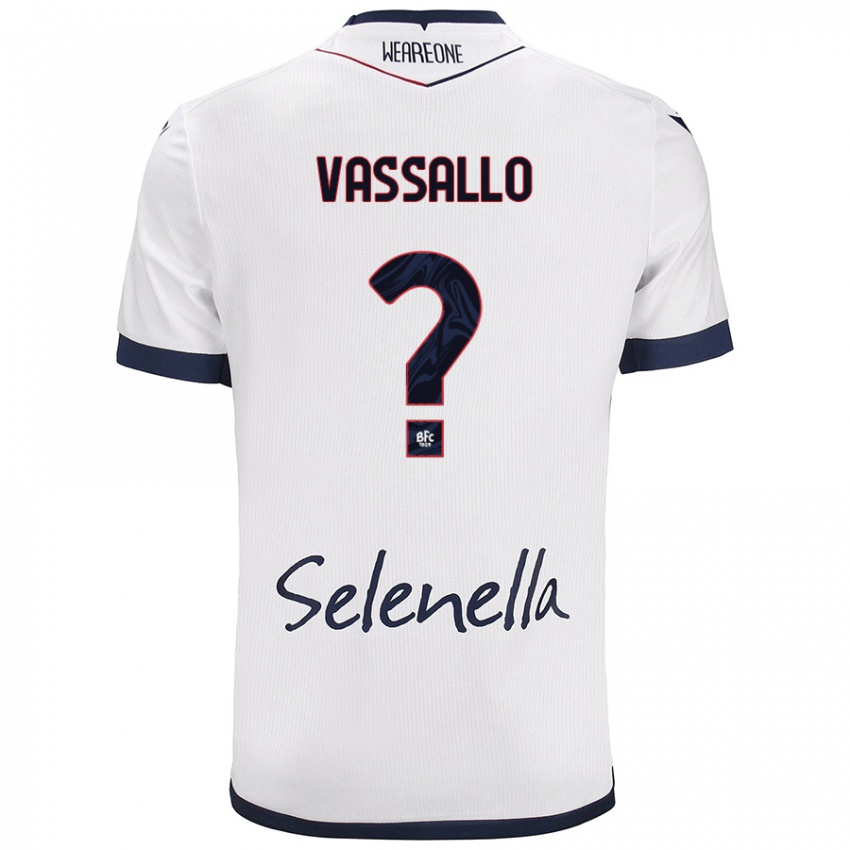 Niño Camiseta Giacomo Vassallo #0 Blanco Azul Real 2ª Equipación 2024/25 La Camisa Chile