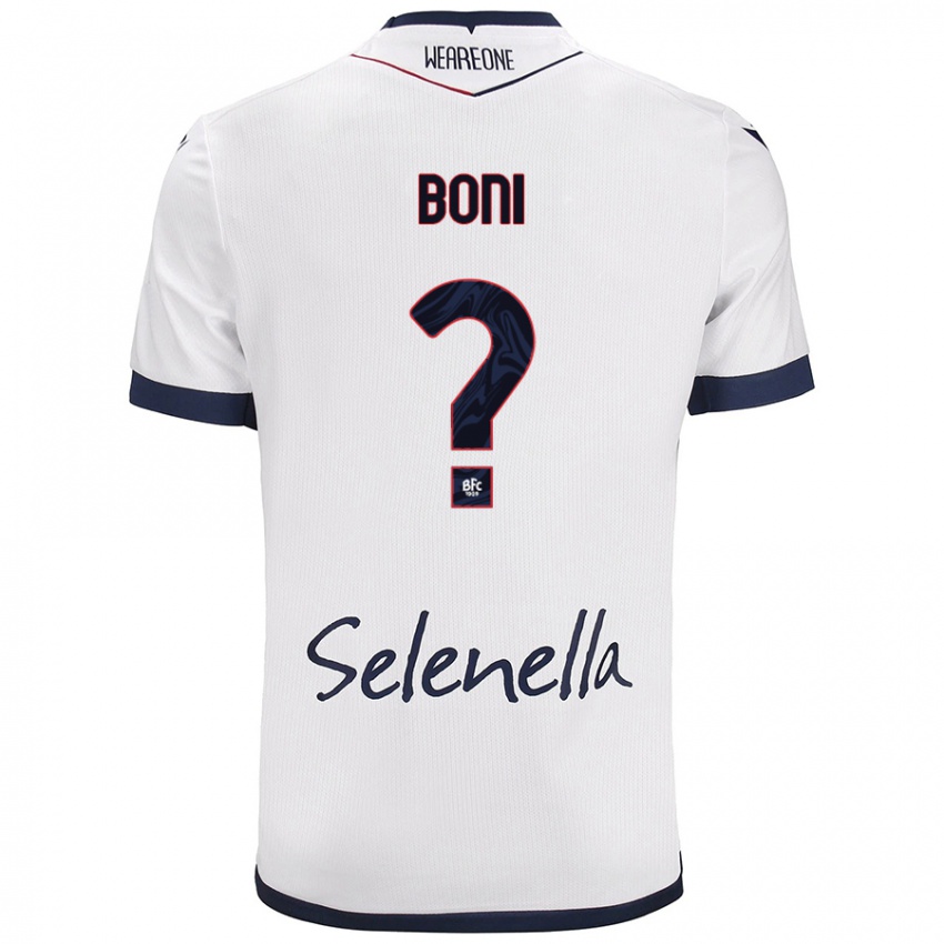 Niño Camiseta Mattia Boni #0 Blanco Azul Real 2ª Equipación 2024/25 La Camisa Chile