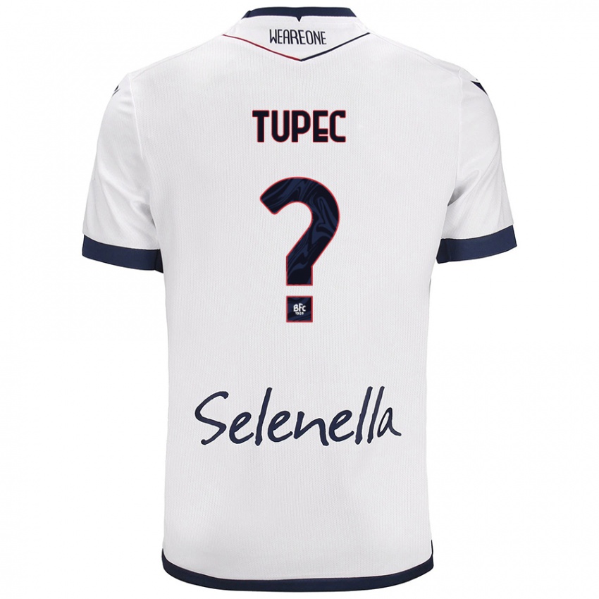 Niño Camiseta Leos Tupec #0 Blanco Azul Real 2ª Equipación 2024/25 La Camisa Chile