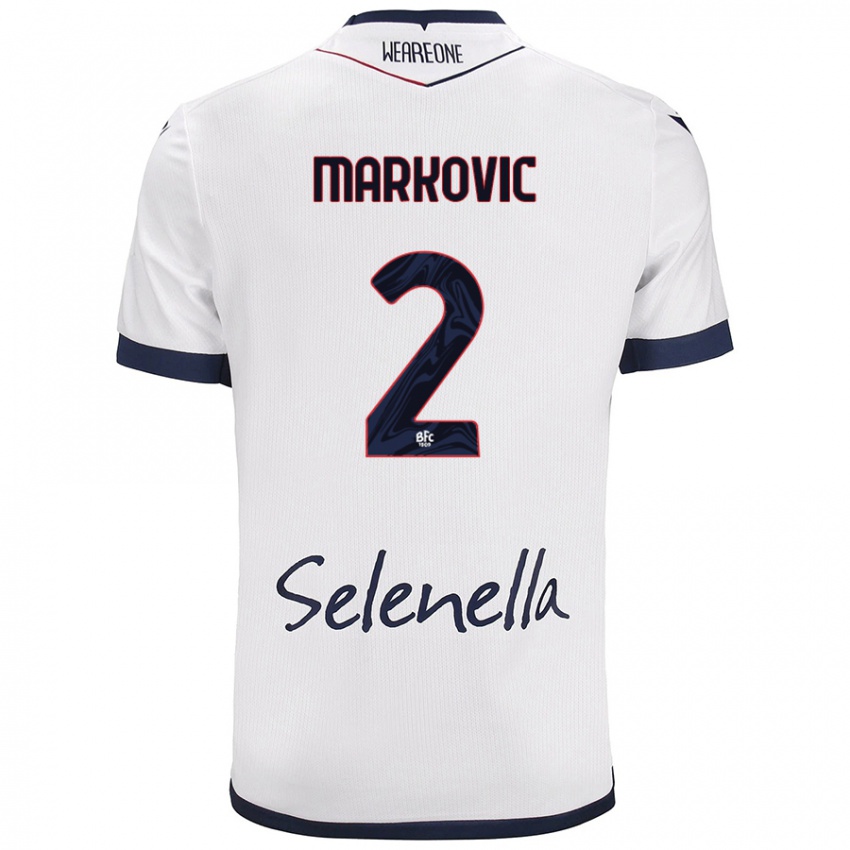 Niño Camiseta Petar Markovic #2 Blanco Azul Real 2ª Equipación 2024/25 La Camisa Chile