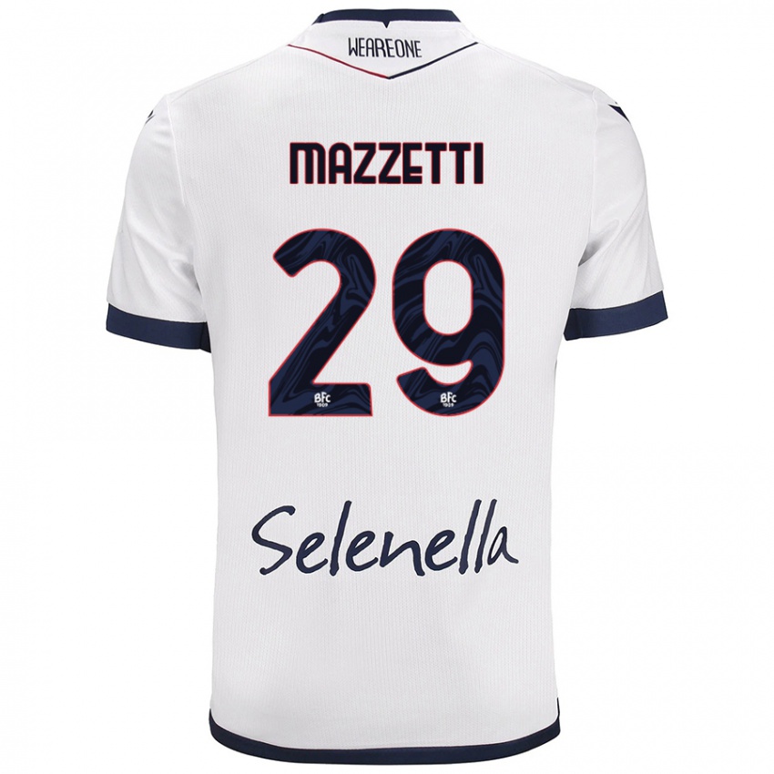 Niño Camiseta Gabriele Mazzetti #29 Blanco Azul Real 2ª Equipación 2024/25 La Camisa Chile