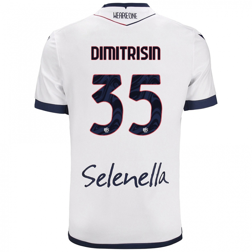 Niño Camiseta Danila Dimitrișin #35 Blanco Azul Real 2ª Equipación 2024/25 La Camisa Chile