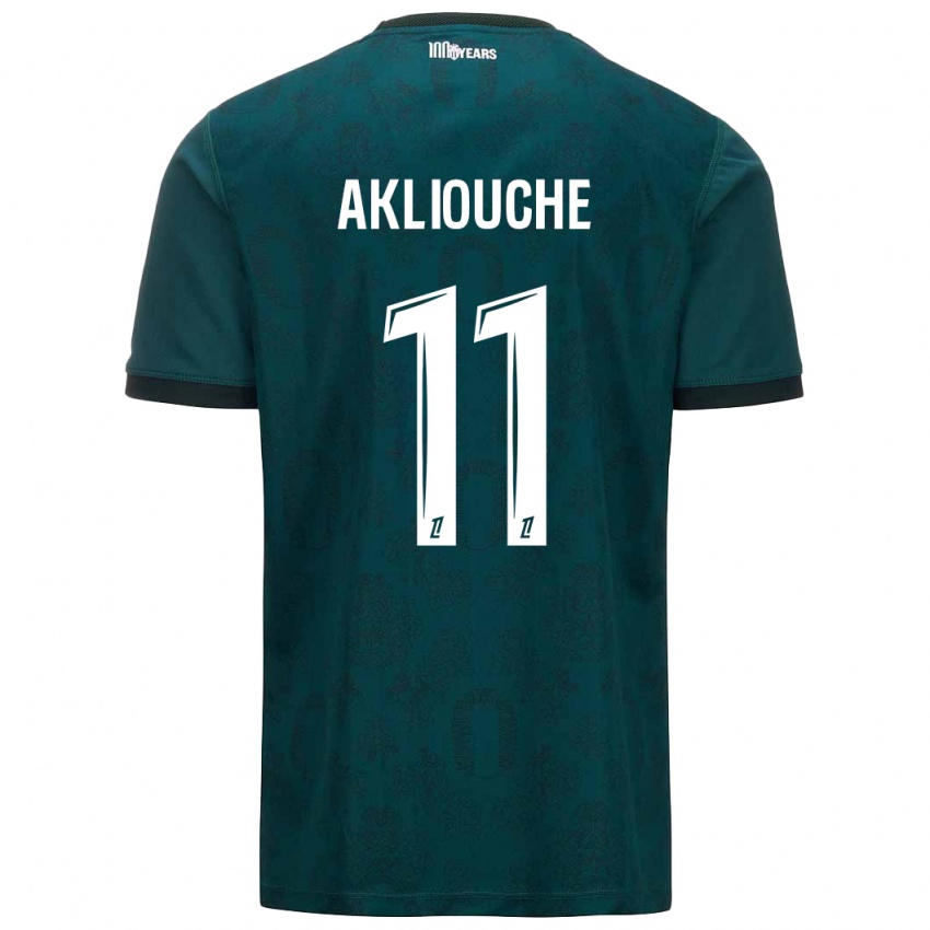 Niño Camiseta Maghnes Akliouche #11 Verde Oscuro 2ª Equipación 2024/25 La Camisa Chile