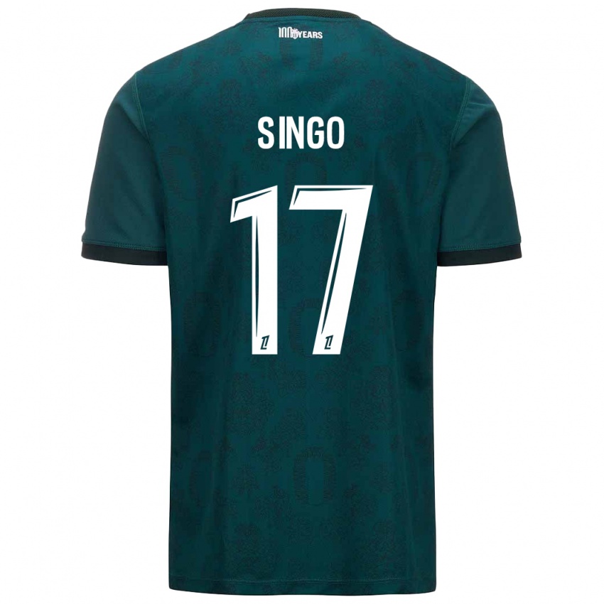 Niño Camiseta Wilfried Singo #17 Verde Oscuro 2ª Equipación 2024/25 La Camisa Chile