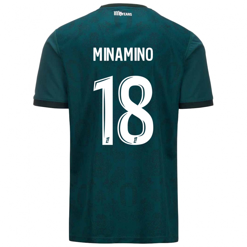 Niño Camiseta Takumi Minamino #18 Verde Oscuro 2ª Equipación 2024/25 La Camisa Chile