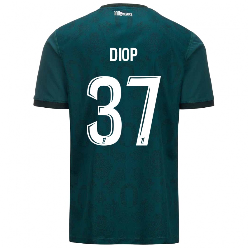 Niño Camiseta Edan Diop #37 Verde Oscuro 2ª Equipación 2024/25 La Camisa Chile