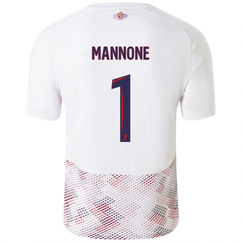 Niño Camiseta Vito Mannone #1 Blanco Azul Real 2ª Equipación 2024/25 La Camisa Chile