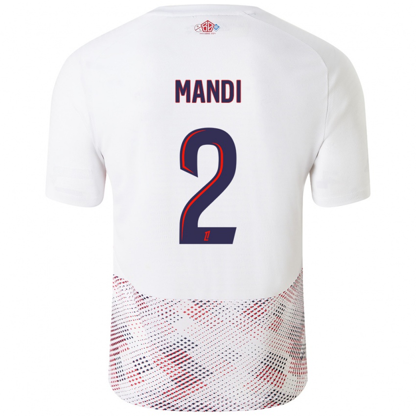 Niño Camiseta Aïssa Mandi #2 Blanco Azul Real 2ª Equipación 2024/25 La Camisa Chile