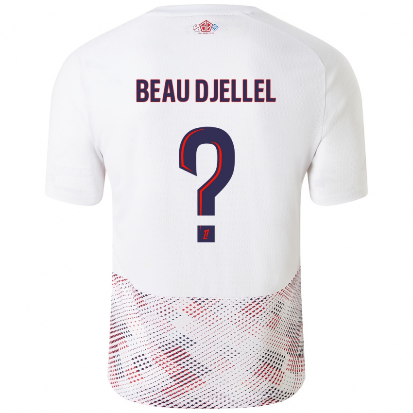 Niño Camiseta Yanis Beau Djellel #0 Blanco Azul Real 2ª Equipación 2024/25 La Camisa Chile