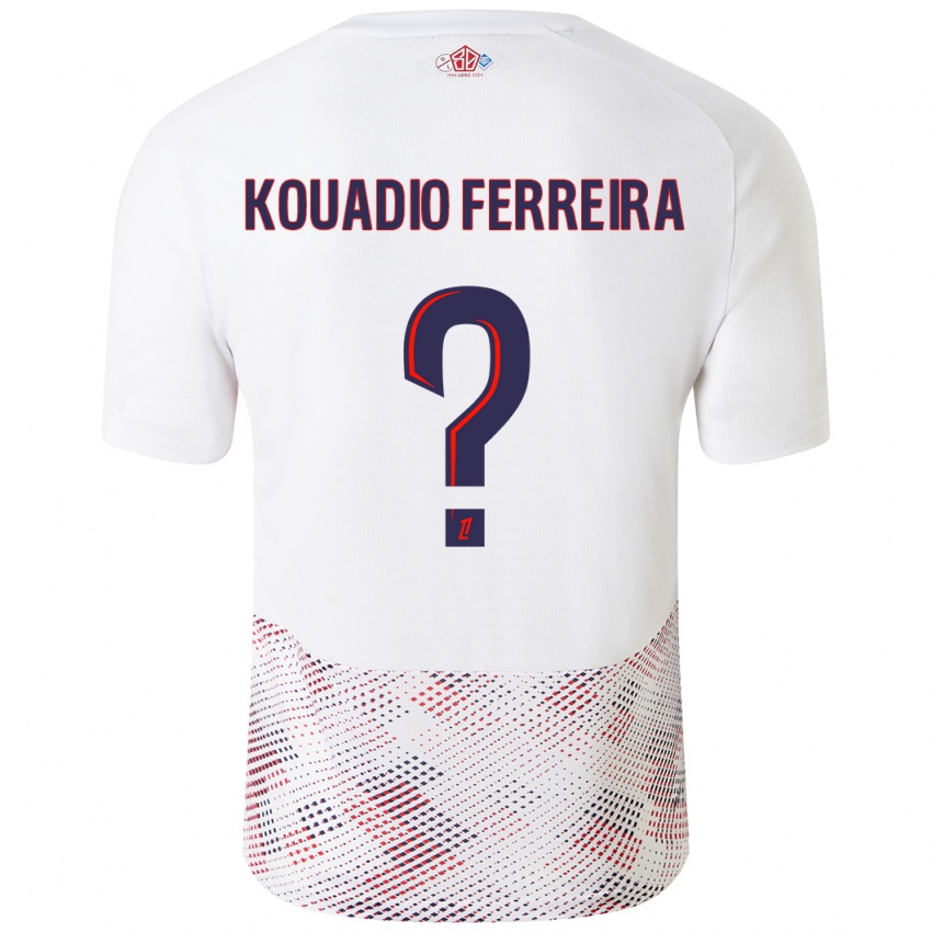 Niño Camiseta Wilfrid Kouadio Ferreira #0 Blanco Azul Real 2ª Equipación 2024/25 La Camisa Chile