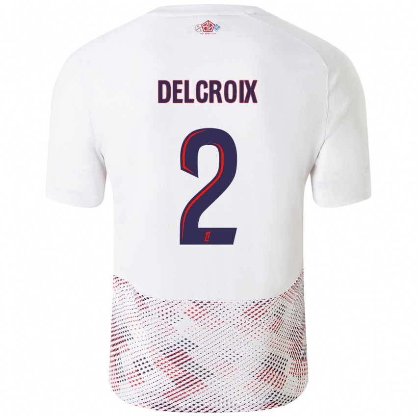 Niño Camiseta Céleste Delcroix #2 Blanco Azul Real 2ª Equipación 2024/25 La Camisa Chile