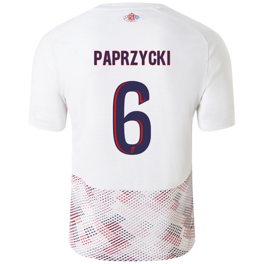 Niño Camiseta Aurore Paprzycki #6 Blanco Azul Real 2ª Equipación 2024/25 La Camisa Chile