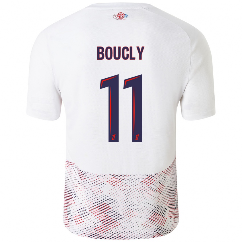 Niño Camiseta Maïté Boucly #11 Blanco Azul Real 2ª Equipación 2024/25 La Camisa Chile