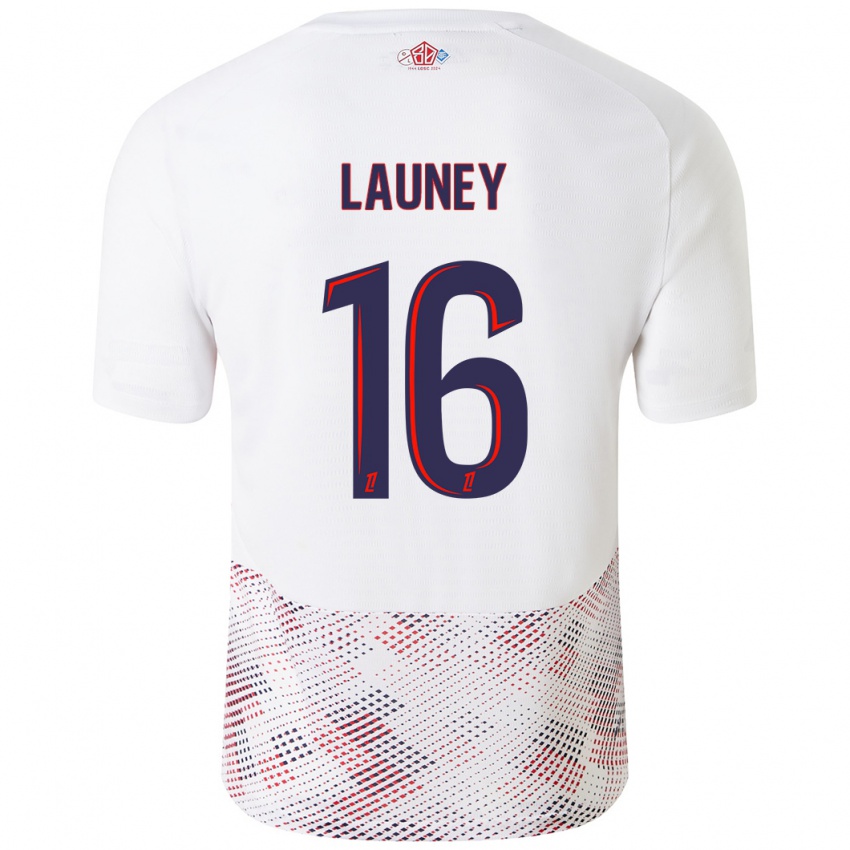 Niño Camiseta Elisa Launey #16 Blanco Azul Real 2ª Equipación 2024/25 La Camisa Chile