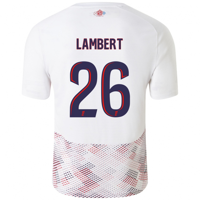 Niño Camiseta Anaïs Lambert #26 Blanco Azul Real 2ª Equipación 2024/25 La Camisa Chile