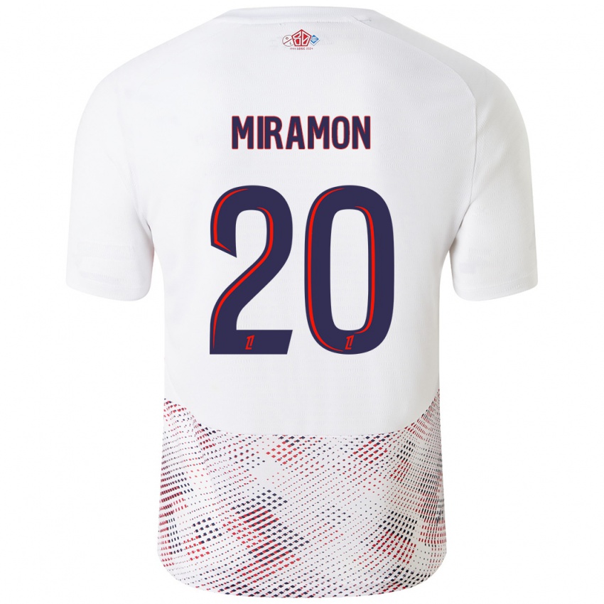 Niño Camiseta Ignacio Miramón #20 Blanco Azul Real 2ª Equipación 2024/25 La Camisa Chile