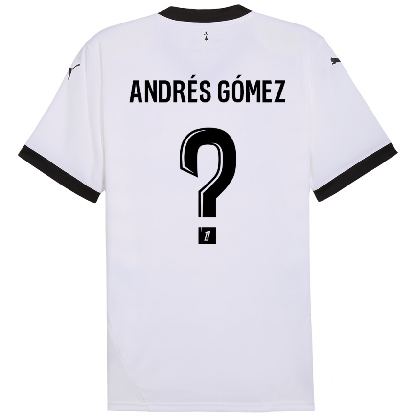 Niño Camiseta Carlos Andrés Gómez #0 Blanco Negro 2ª Equipación 2024/25 La Camisa Chile