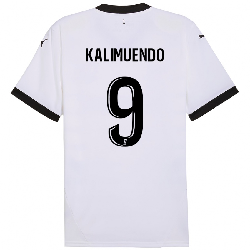 Niño Camiseta Arnaud Kalimuendo #9 Blanco Negro 2ª Equipación 2024/25 La Camisa Chile