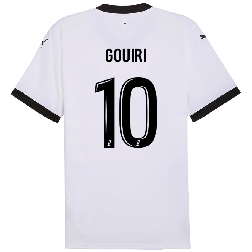 Niño Camiseta Amine Gouiri #10 Blanco Negro 2ª Equipación 2024/25 La Camisa Chile