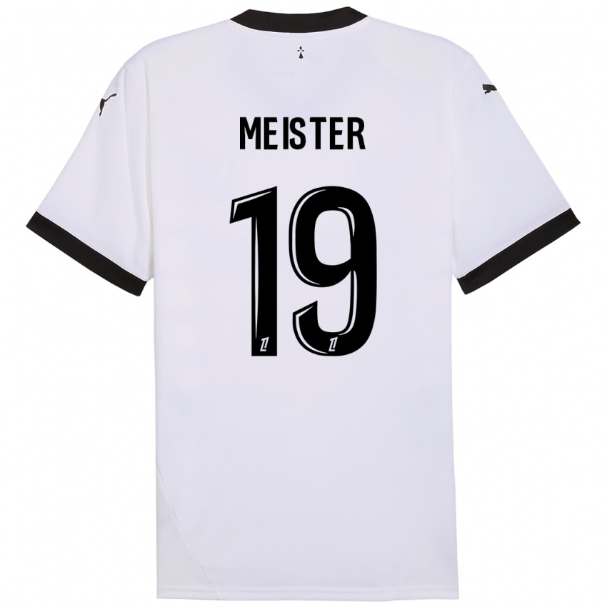 Niño Camiseta Henrik Meister #19 Blanco Negro 2ª Equipación 2024/25 La Camisa Chile