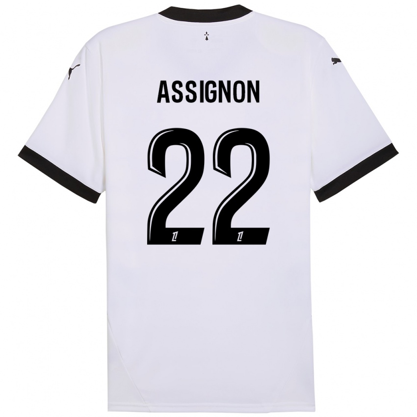 Niño Camiseta Lorenz Assignon #22 Blanco Negro 2ª Equipación 2024/25 La Camisa Chile