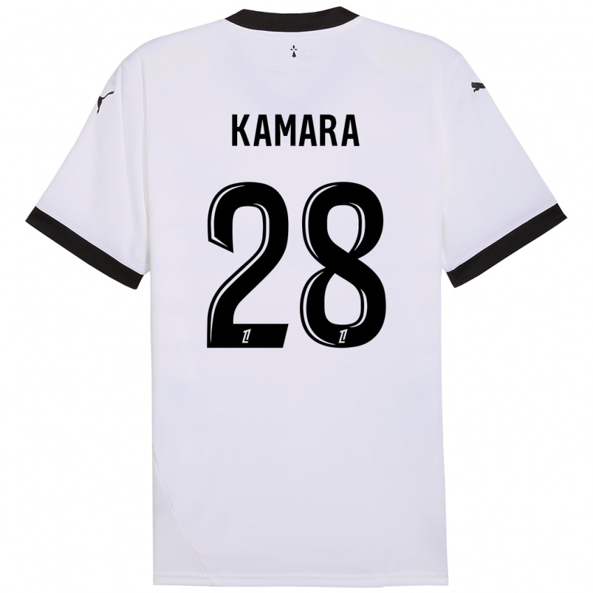 Niño Camiseta Glen Kamara #28 Blanco Negro 2ª Equipación 2024/25 La Camisa Chile