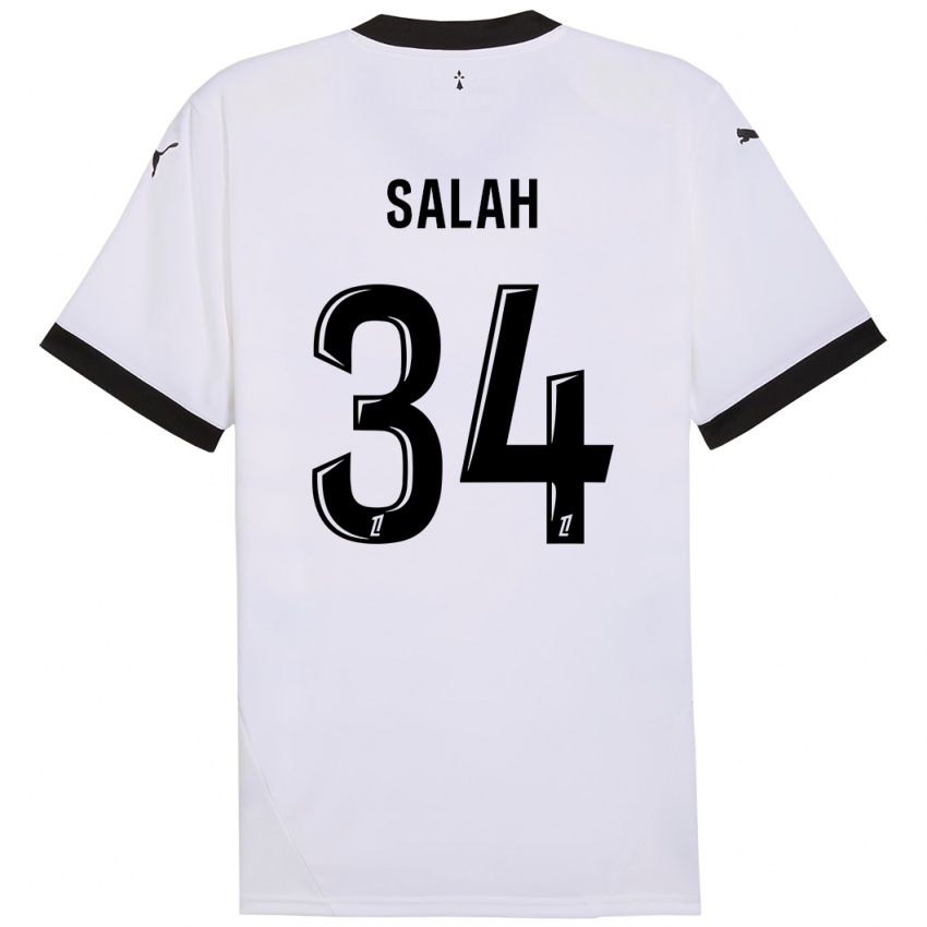 Niño Camiseta Ibrahim Salah #34 Blanco Negro 2ª Equipación 2024/25 La Camisa Chile