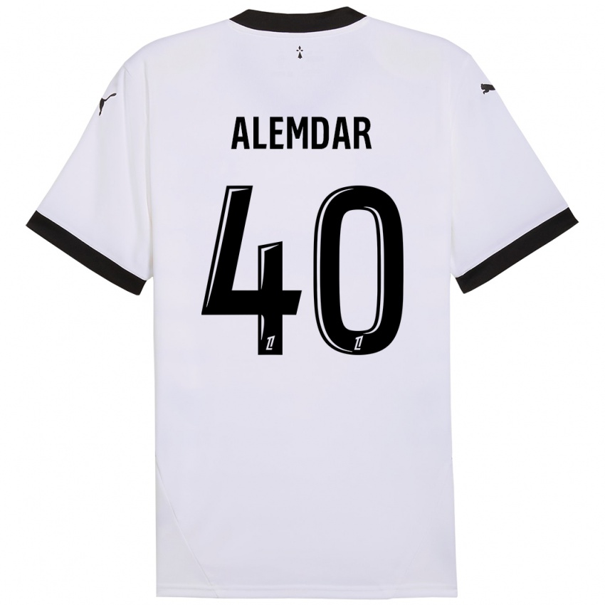 Niño Camiseta Doğan Alemdar #40 Blanco Negro 2ª Equipación 2024/25 La Camisa Chile