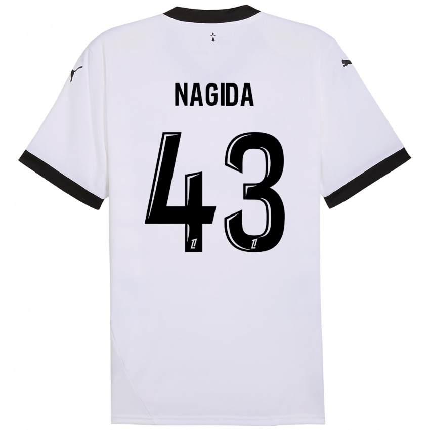 Niño Camiseta Mahamadou Nagida #43 Blanco Negro 2ª Equipación 2024/25 La Camisa Chile