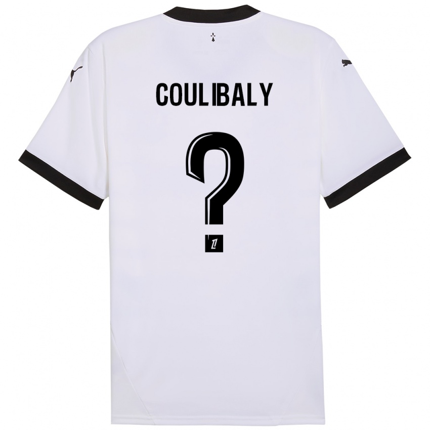 Niño Camiseta Joël Coulibaly #0 Blanco Negro 2ª Equipación 2024/25 La Camisa Chile