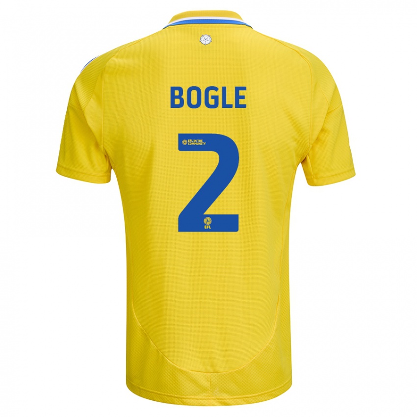 Niño Camiseta Jayden Bogle #2 Amarillo Azul 2ª Equipación 2024/25 La Camisa Chile