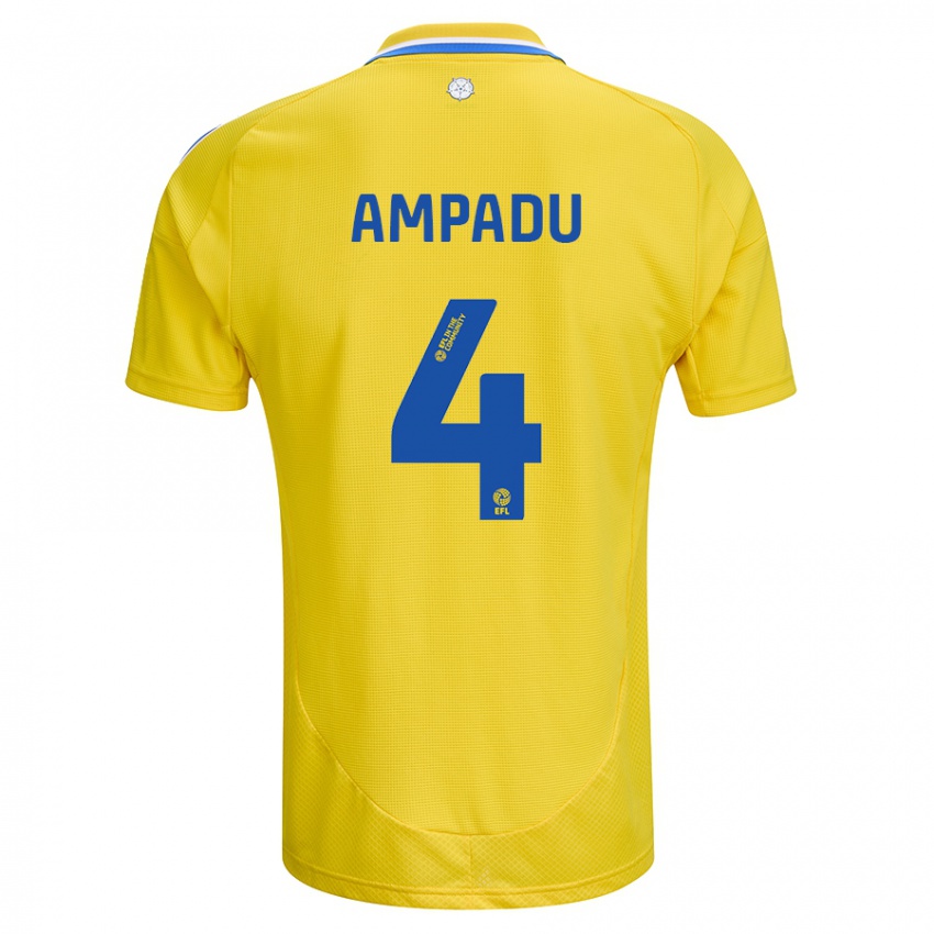 Niño Camiseta Ethan Ampadu #4 Amarillo Azul 2ª Equipación 2024/25 La Camisa Chile