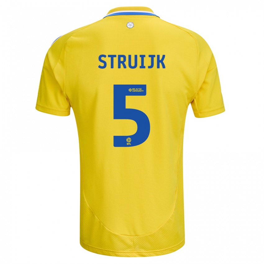 Niño Camiseta Pascal Struijk #5 Amarillo Azul 2ª Equipación 2024/25 La Camisa Chile