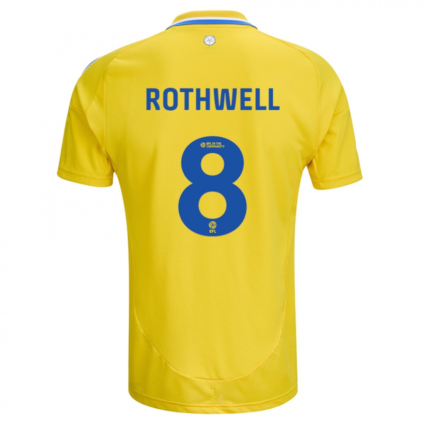 Niño Camiseta Joe Rothwell #8 Amarillo Azul 2ª Equipación 2024/25 La Camisa Chile