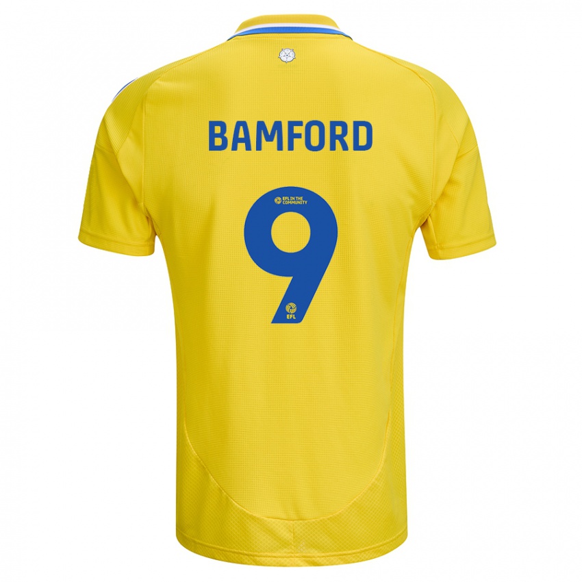 Niño Camiseta Patrick Bamford #9 Amarillo Azul 2ª Equipación 2024/25 La Camisa Chile