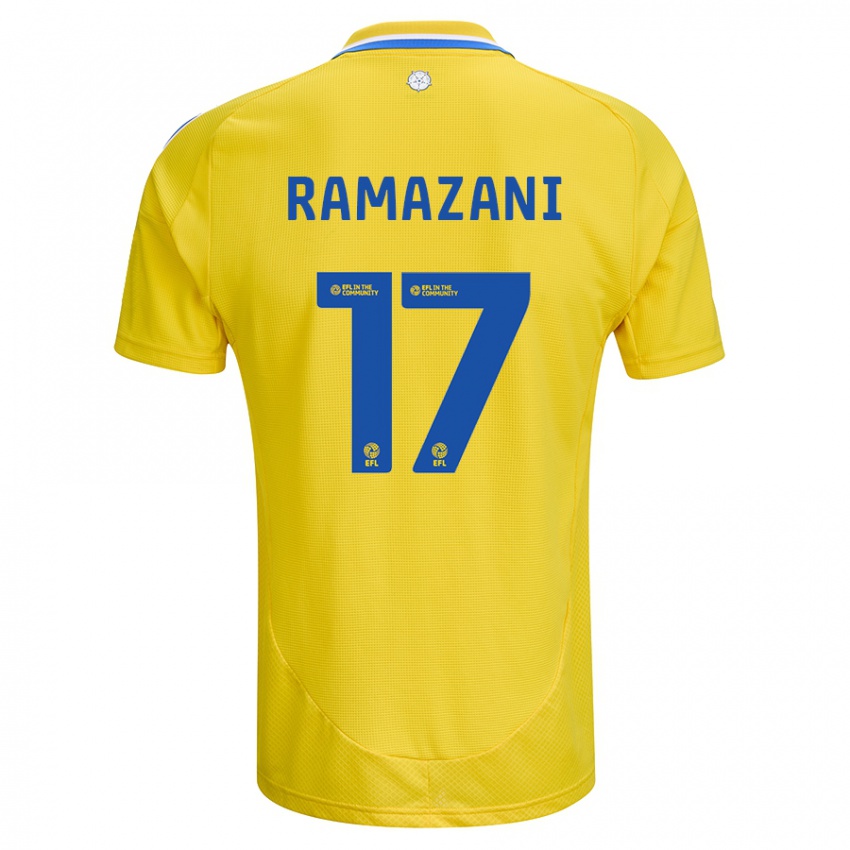 Niño Camiseta Largie Ramazani #17 Amarillo Azul 2ª Equipación 2024/25 La Camisa Chile