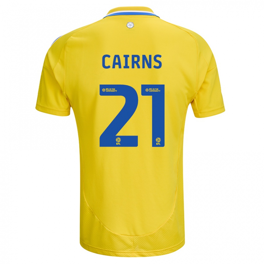 Niño Camiseta Alex Cairns #21 Amarillo Azul 2ª Equipación 2024/25 La Camisa Chile