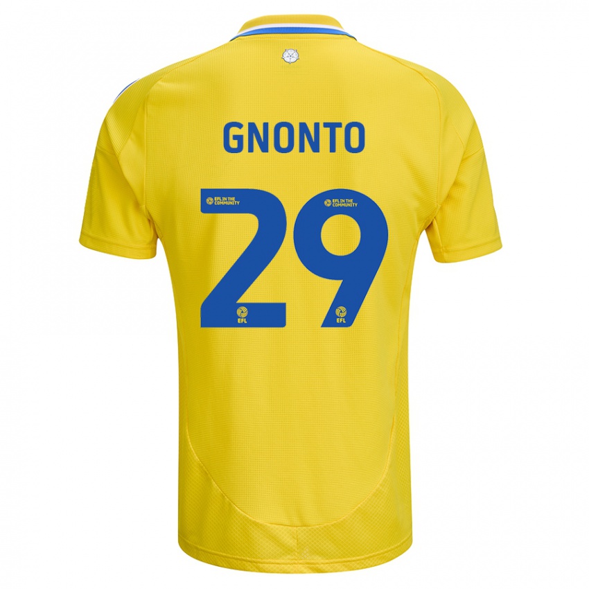 Niño Camiseta Wilfried Gnonto #29 Amarillo Azul 2ª Equipación 2024/25 La Camisa Chile