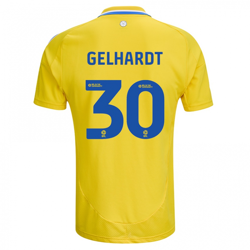 Niño Camiseta Joe Gelhardt #30 Amarillo Azul 2ª Equipación 2024/25 La Camisa Chile